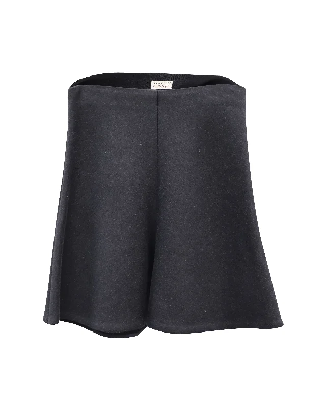 Brunello Cucinelli A-Line Mini Skirt in Grey Wool