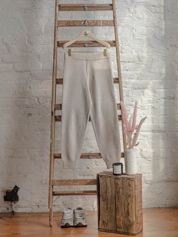 Cream Wool Knit Lounge Pants-Sample