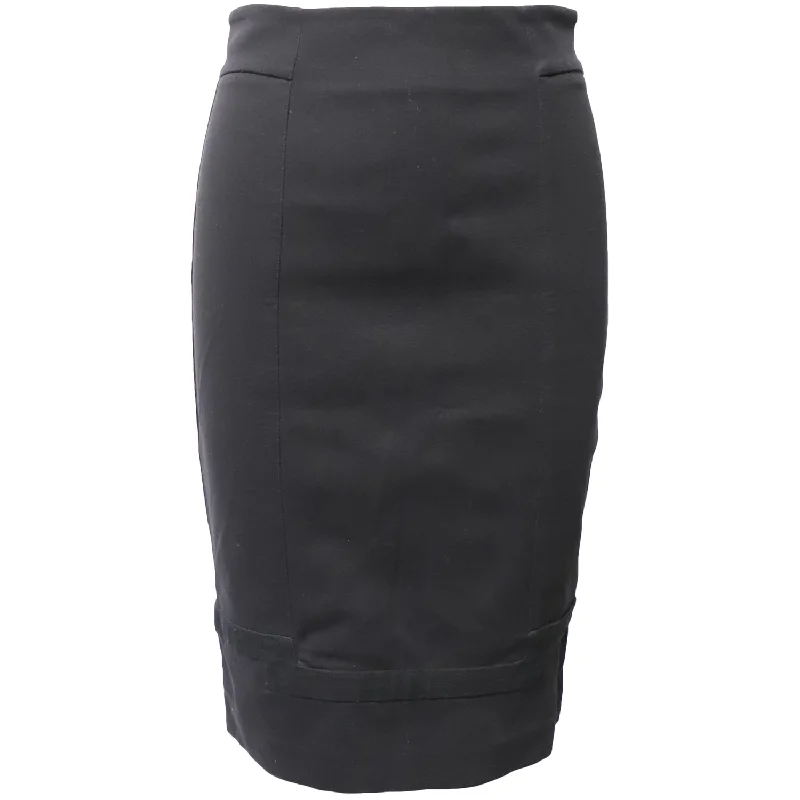 Diane Von Furstenberg Knee Length Pencil Skirt in Black Cotton