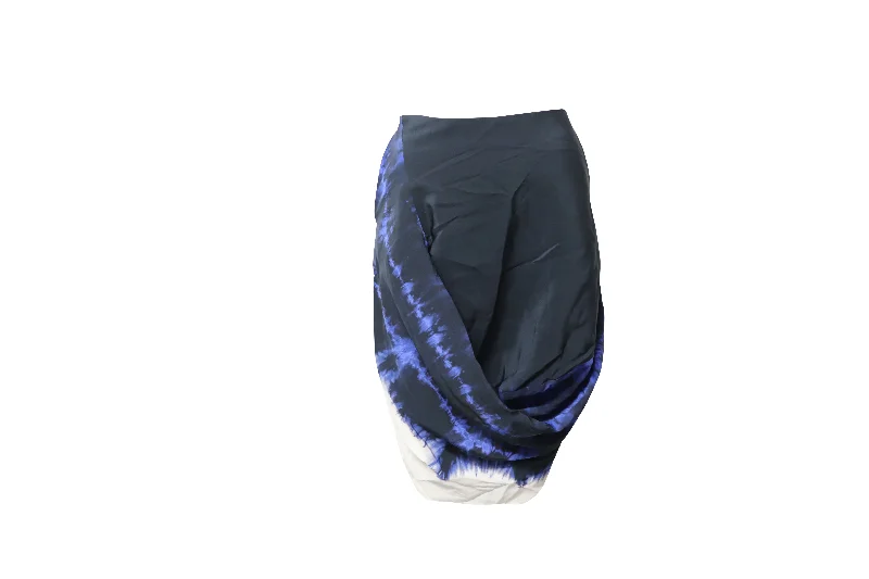 Stella McCartney Tie-Dye Skirt in Blue Silk