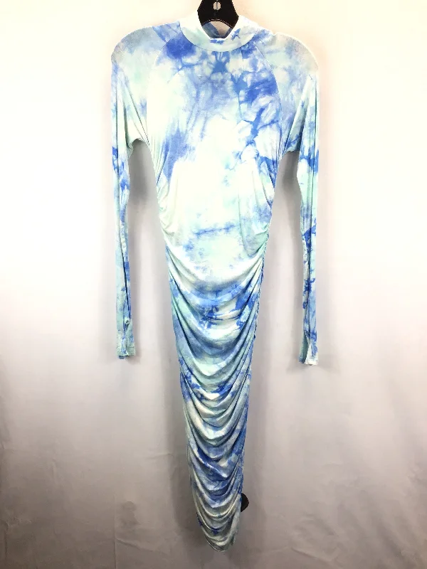 Blue Dress Casual Maxi Clothes Mentor, Size M