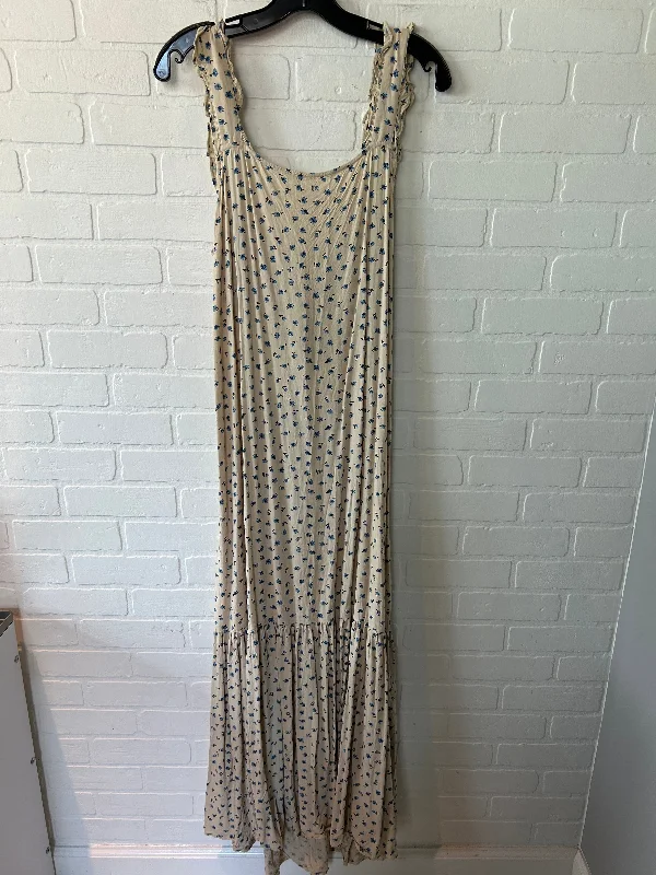 Blue & Tan Dress Casual Maxi Asos, Size L