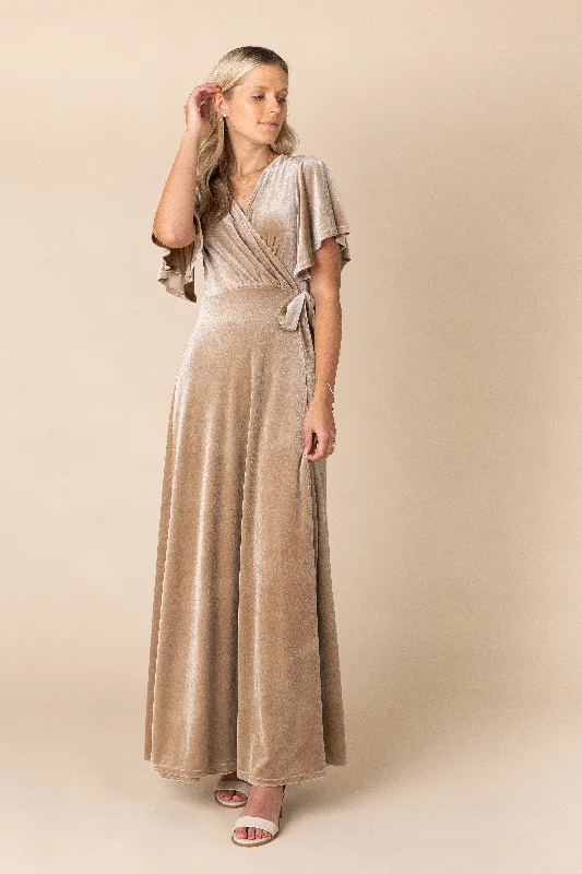 Arbor Velvet Wrap Maxi - Honey