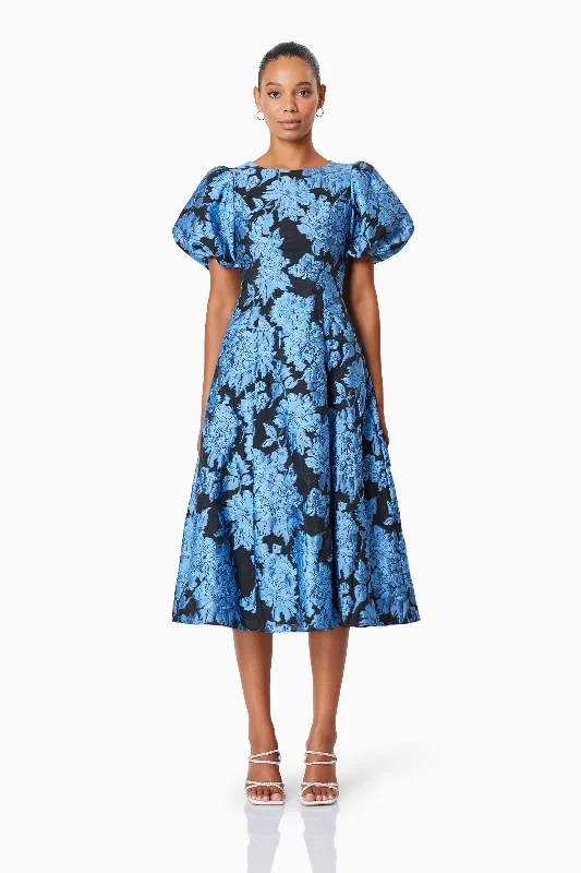 Kayla Cocktail Midi Dress In Blue